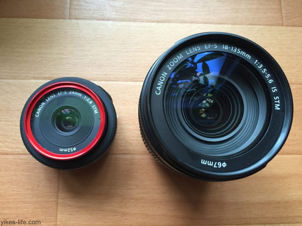 EF-S 24mm f/2.8とEF-S 18-135 f/3.5-5.6 STM